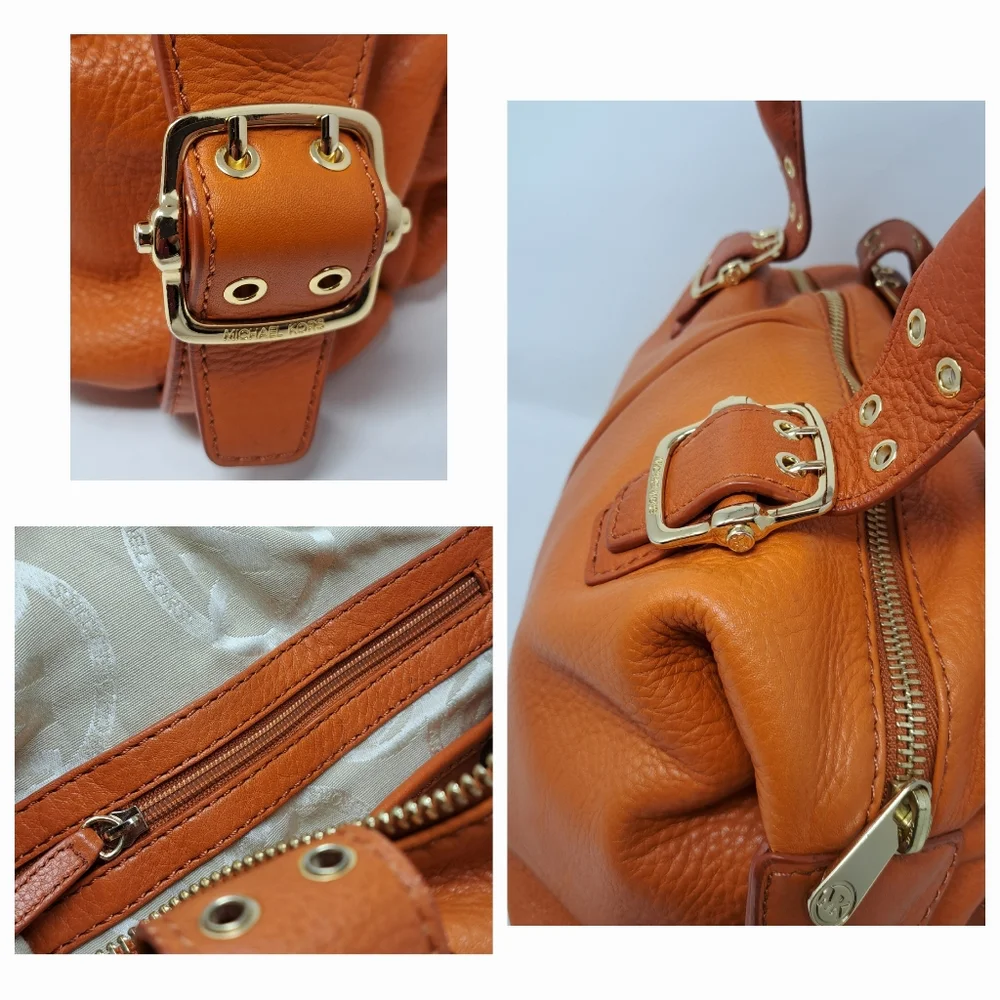 Michael Kors Women's Purse Handbag Bag Burnt Orange Leather Gold Hardware - Picture 6 of 16